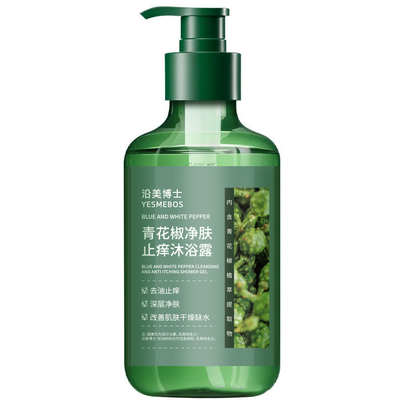Dr. Yanmei Green Pepper Cleansing Skin Antipicazón Gel de ducha Limpieza profunda Calmante Hidratante e Hidratante Limpiador de poros Fabricantes