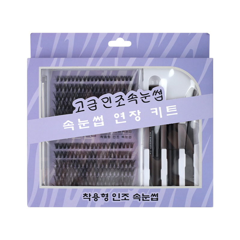 Diseño de pestañas falsas transfronterizas R & D venta caliente set de pestañas falsas cluster factory lashes mayorista personalizado