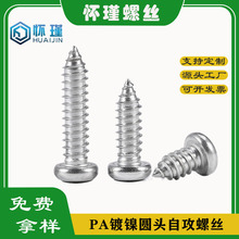 PA镀镍圆头自攻螺丝 精密盘头螺钉厂家直销 电子小螺丝 M1-M4厂家