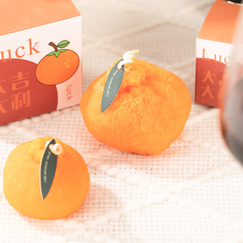 クリエイティブネット赤丑橘香薫ろうそく卸売り果物花嫁ろうそく結婚お土産撮影道具装飾|undefined