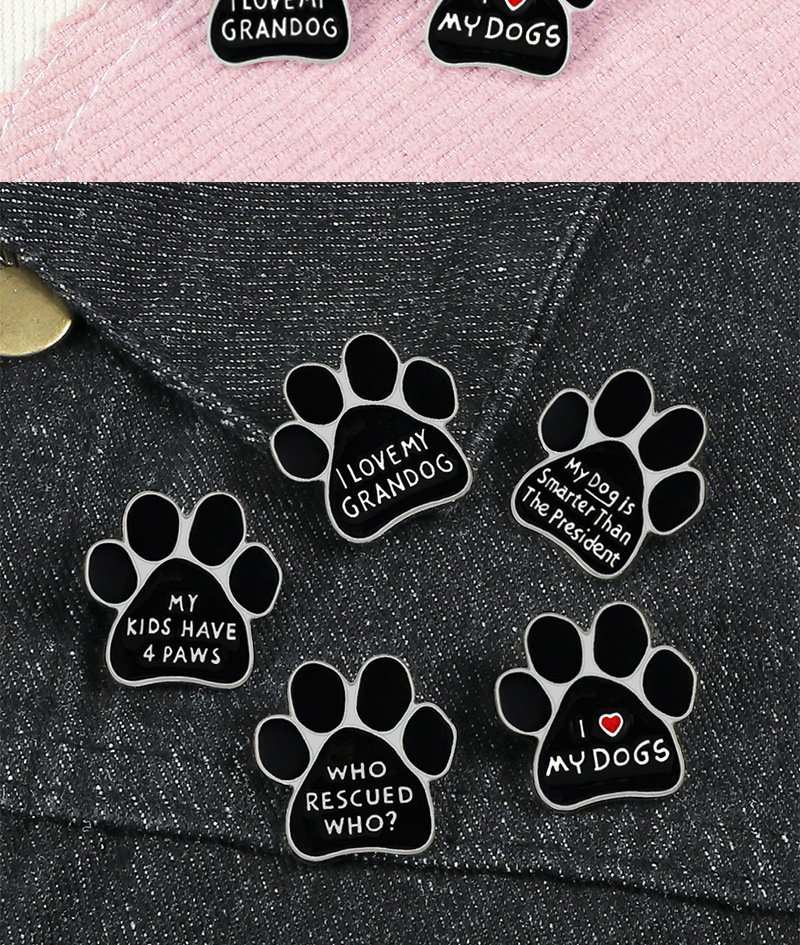 10g Weight Brooches Classification Holiday, Daily Occasion Alloy Material Letter, Paw Print Pattern Unisex Gender Enamel Design Cartoon Style Style Cartoon Style Pin Letter Paw Print Alloy Enamel Unisex Brooches 11