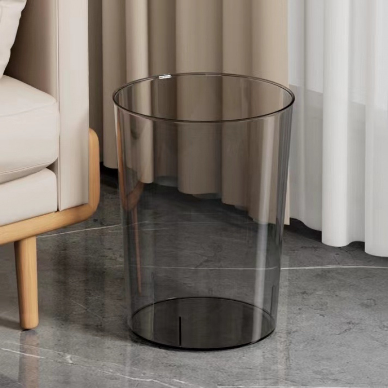Simple Trash Can Acrylic Trash Can Small Internet Celebrity Desktop Storage Barrel Under Table Trash Can Household Transparent Light Luxury
