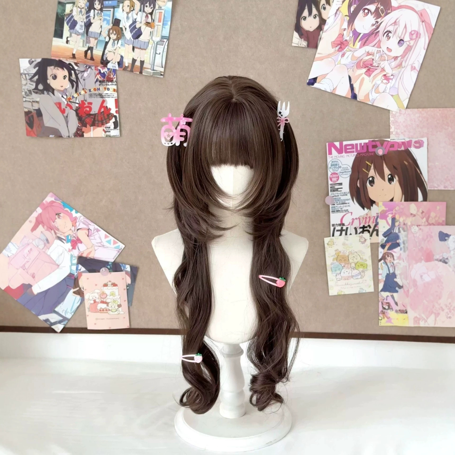 コニー 全頭ウィッグ 女性用 ロングカーリーヘアのハイレベルなクラゲスタイル デイリースイートガール ボリュームのあるロリータウィッグ