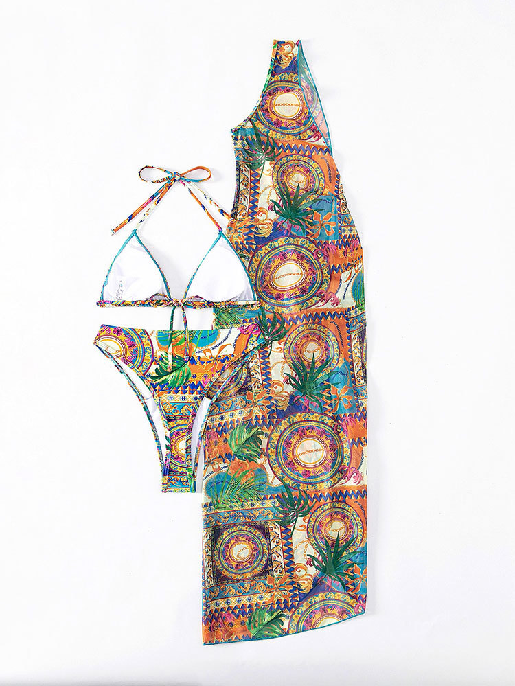 Printing Pattern Women'S Gender Women's Lady Printing 3 Piece Set Bikinis