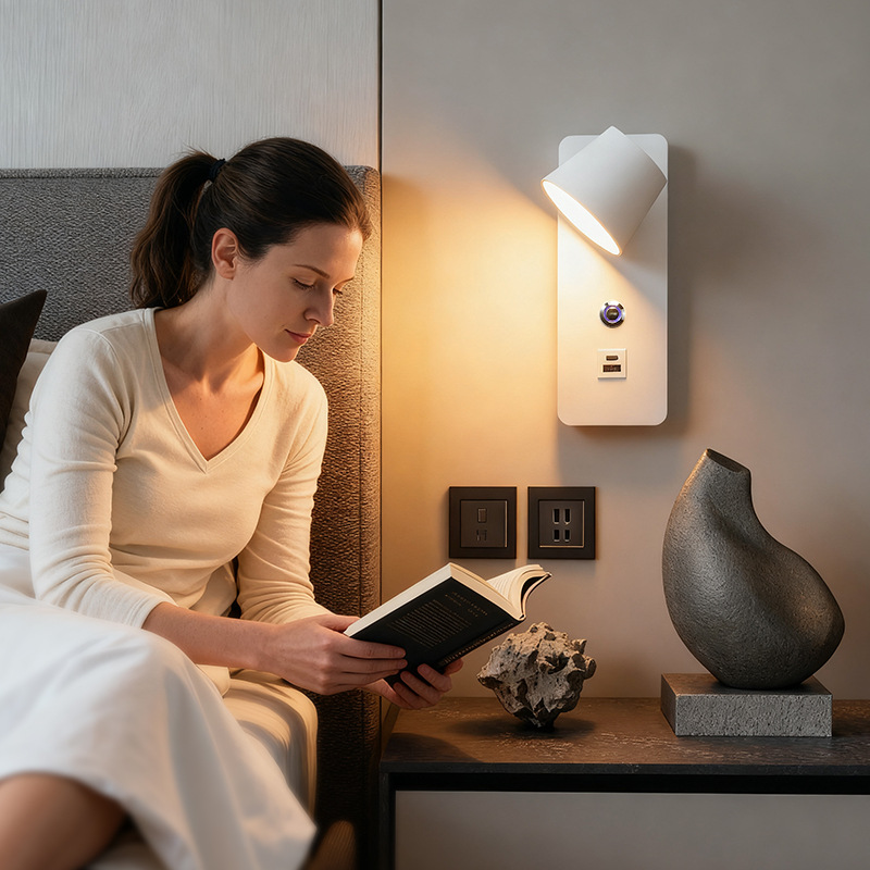Cross-Border Indoor Wall Lamp with Three Color Temperatures, Touch Dimming, Night Light, USB Rechargeable, Suitable for Home, Hotel, and Guesthouse Lighting