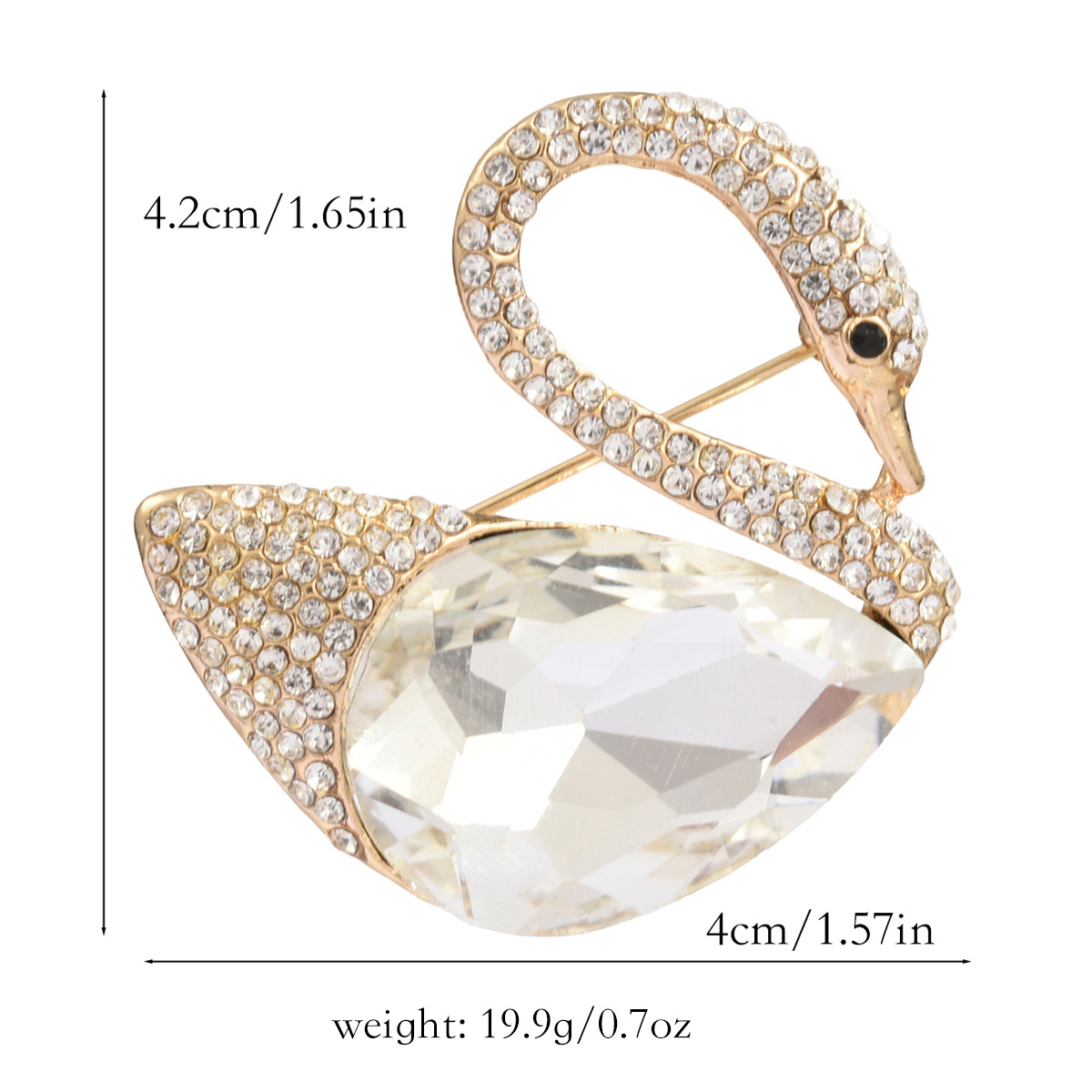 White crystal, swan, diamond encrusted