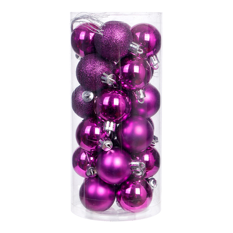 Decoraciones de Navidad 3/4/6/8cm24 bolas de Navidad traje de bolas de colores de plástico Bola de galvanoplastia árbol de Navidad colgante