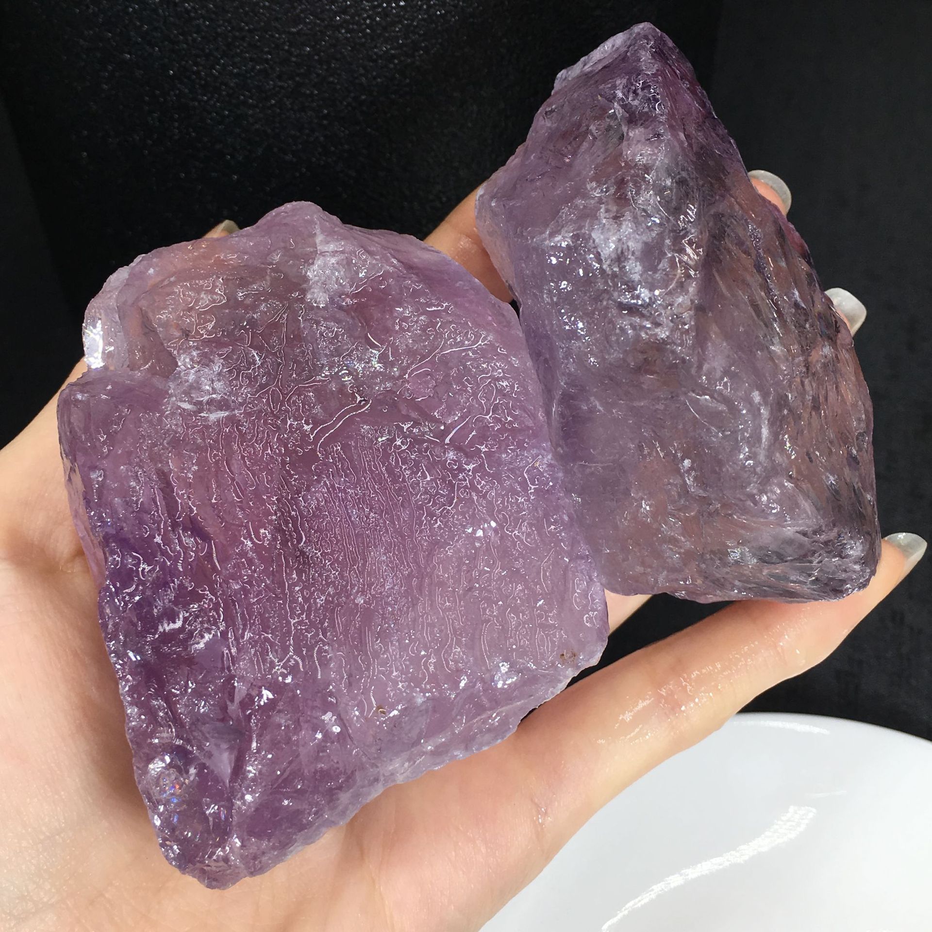 organic natural ore with amethyst