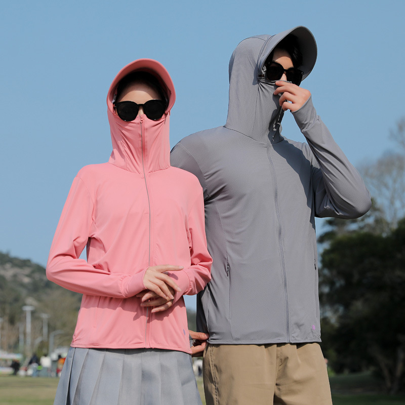 여름 커플의 선 스크린 의류 자외선 방지 UPF50 선 스크린 통기성 스킨 의류 여성 경량 야외 선 스크린 의류 남성