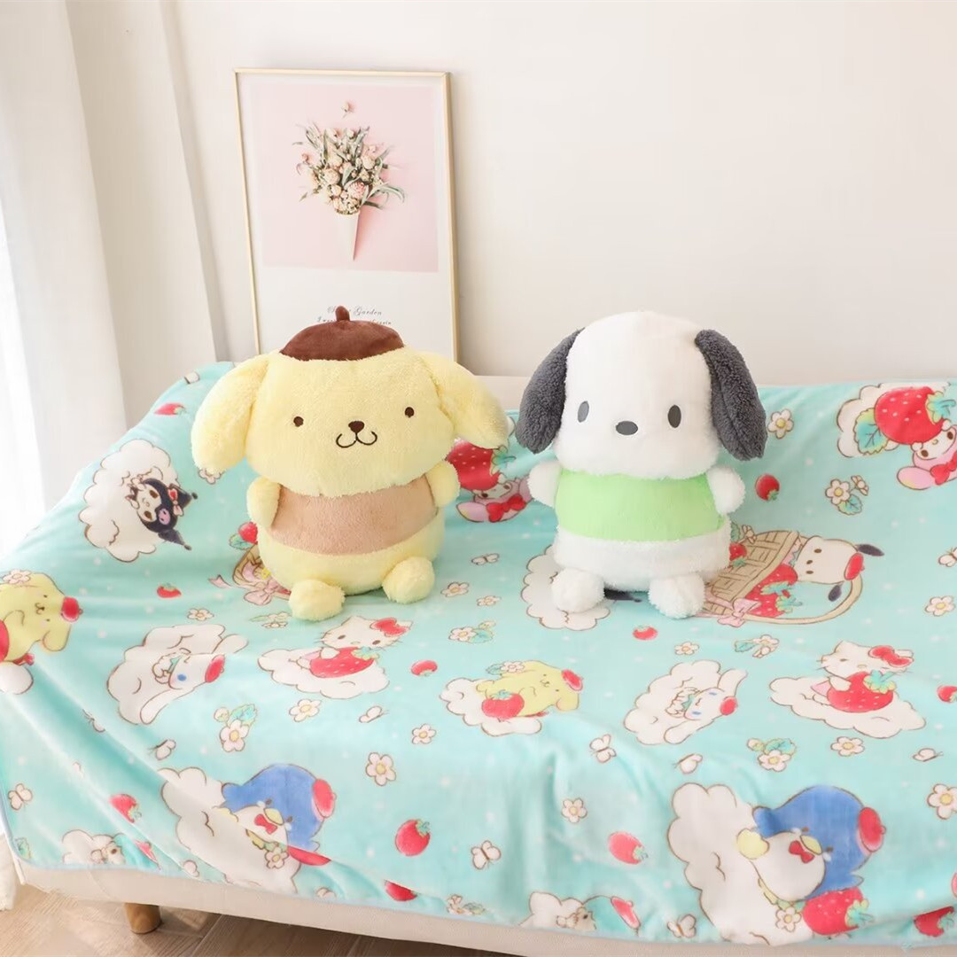 귀여운 인형 담요 베개 낮잠 담요 소파 담요 두꺼운 담요 에어컨 담요 휴대용 여행 담요 자동차 담요
