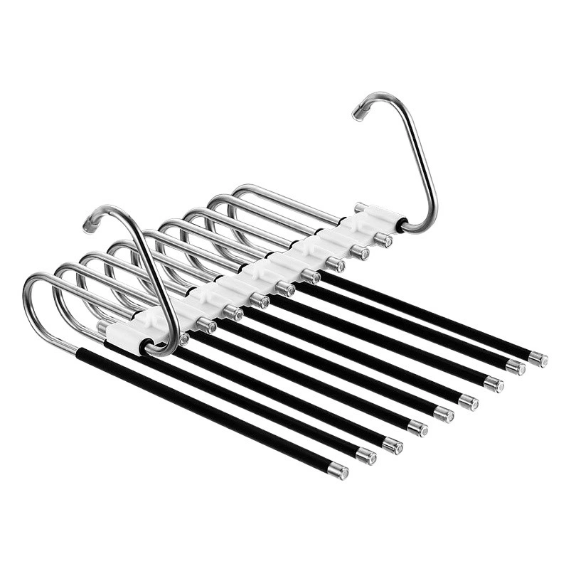 Вешалка для брюк Многослойная складная телескопическая Многофункциональная вешалка для брюк из нержавеющей стали Усиленная противоскользящая вешалка для брюк Артефакт Трансграничная Внешняя торговля
