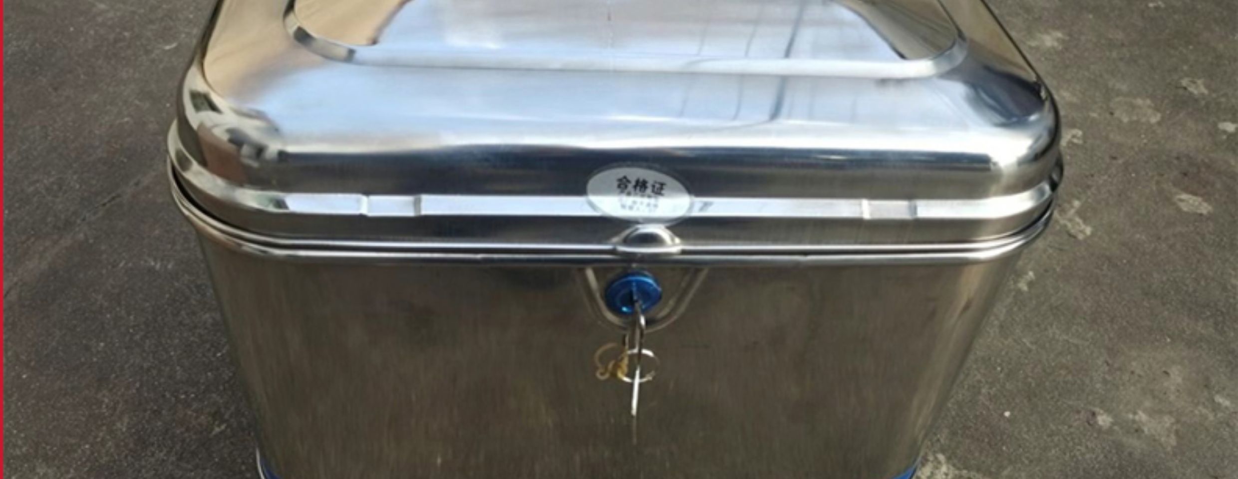 Extra Large Motorcycle Stainless Steel Trunk Thickeneded Tool Box Electric Vehicle Rear Trunk 2304 Stainless Steel Trunk