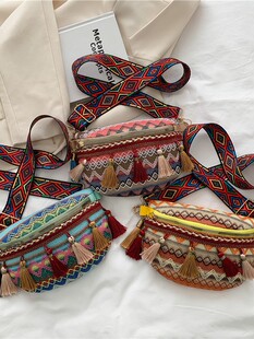 2026 New Tassel Braided Small Bag Casual Simple Shoulder Bag Crossbody Bag Waist Bag Women Ethnic Style Chest Bag Women