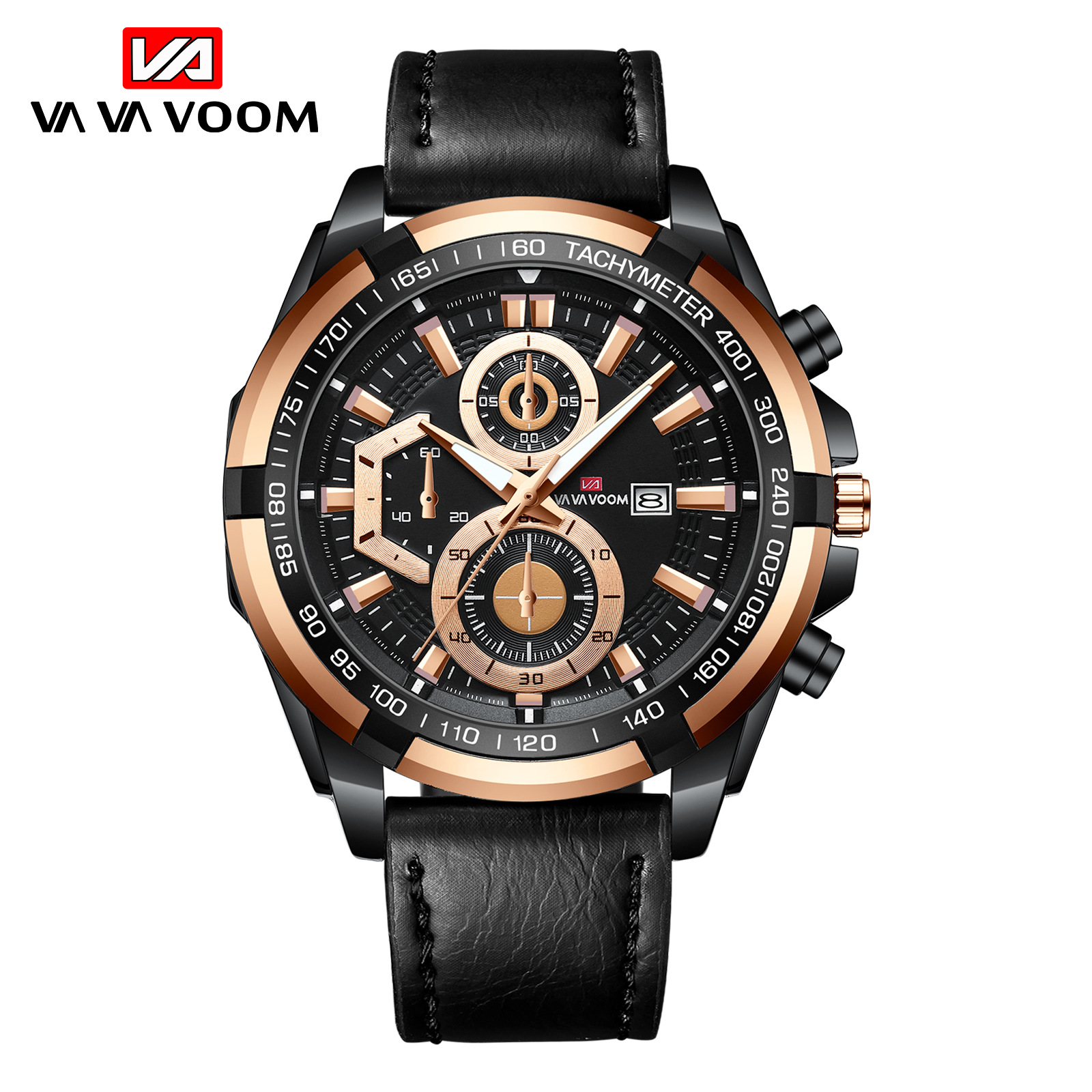 VAVA VOOM 2321 nuevo cinturón personalizado creativo movimiento de cuarzo calendario los hombres reloj al aire libre