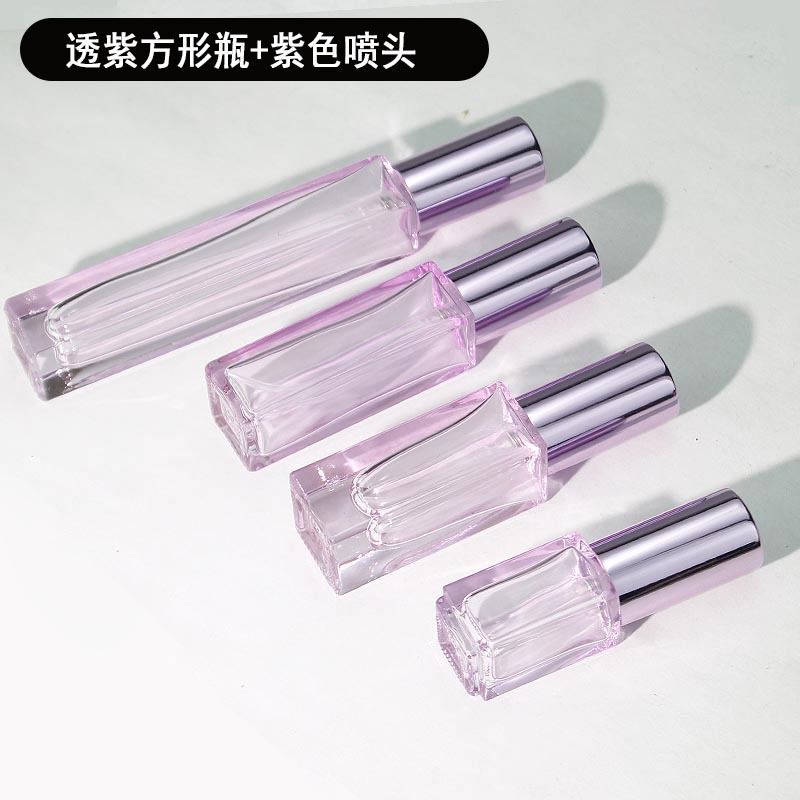 透紫方形瓶