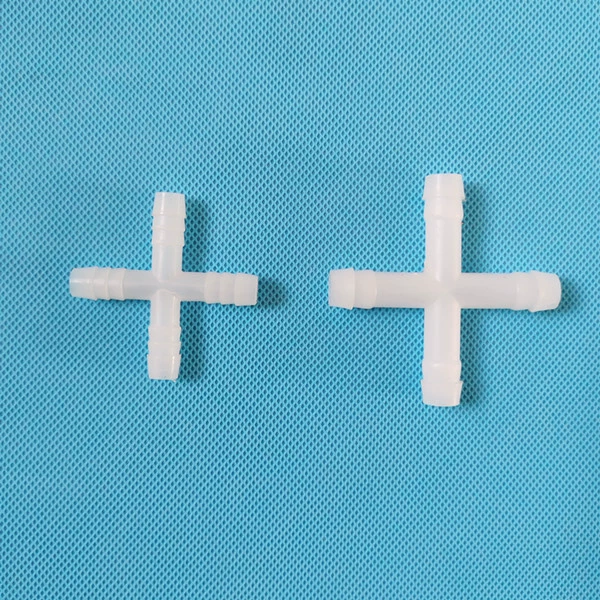 Пластиковый четырехходовой соединитель для водопроводной трубы внутренним диаметром 9,5 мм, перекрестный шланг для разведения, соединитель для мягкой водопроводной трубы 8 мм.