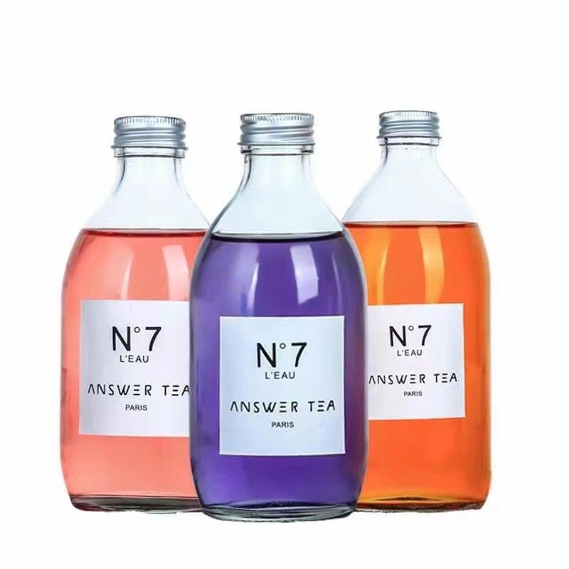 300ml日本ins网红饮料瓶果酒瓶铝盖果汁瓶轻断食果蔬汁极简玻璃瓶
