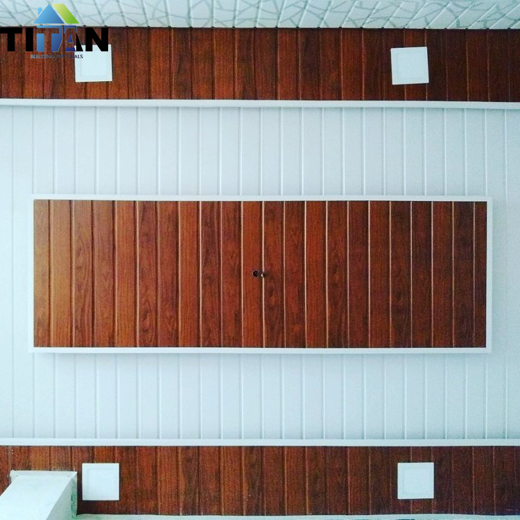 Suministro de comercio exterior Venta directa de fábrica de refuerzo de PVC 25*0,8 Tablero de pared de película de transferencia de impresión Techo largo