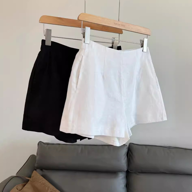 Summer Bi!! ! Linen Shorts Wake up Wardrobe Casual Two-Color Easiest for Match Shorts for Women