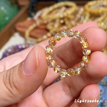 仿金发晶转运珠弹力绳戒指复古轻奢风2025 新款食指戒代发