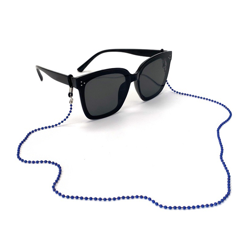 Cross-Border European and American Soft Chain Electrophoresis Colorful Metal Iron 2.4mm Wave Bead Chain Running Glasses Lanyard Glasses Chain