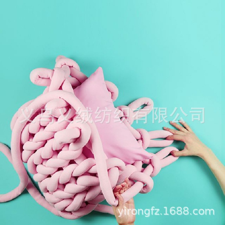 2,5 cm hilo de relleno hilo de algodón hilo de hielo Isla de lana hilo de tela tejido a mano circunferencia de la cama gato nido manta hilo tejido a mano lana gruesa