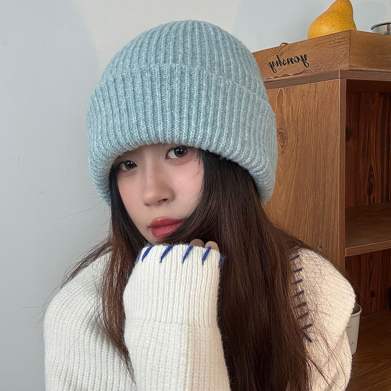 Men's Wool Blend Beanie Hat Warm Winter Knit Cap For Cold Weather_voghion.com