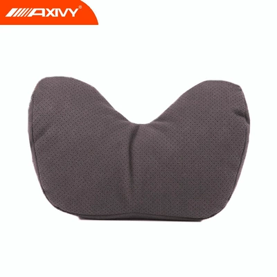 Waist support: neck pillow, and lumbar support - two-year-warranty-1-piece-full-size-suede-u-shaped-pillow-perforated-in-maybach-brown