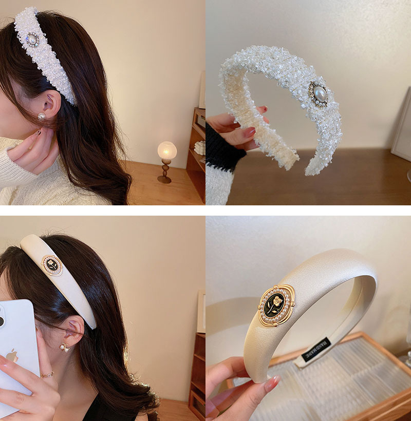 Daily Occasion Geometric Pattern Fashion Geometric Cloth Inlay Artificial Pearls Hair Band