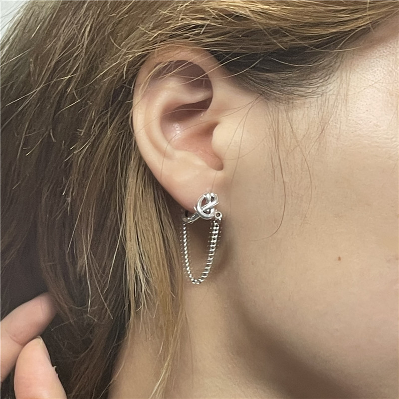 Nihaojewelry Jewelry Wholesale Simple Alloy Chain Tassel Geometric Earrings display picture 1