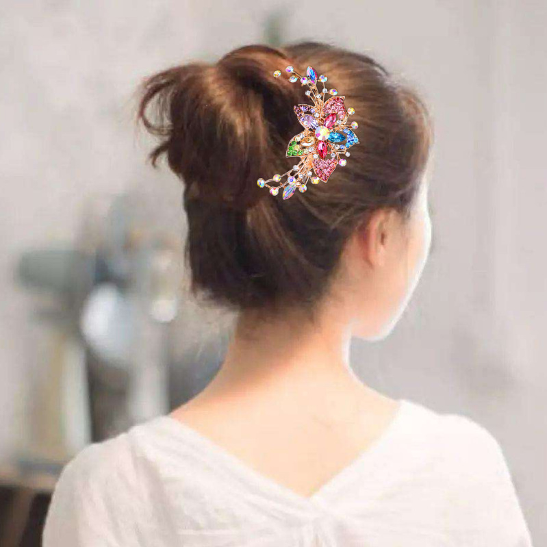 Peine de inserción de diamante de aleación Peine de pelo de estilo coreano rizador de pelo de las mujeres flequillo peine cabeza de bola peine de pelo peine de cinco dientes accesorios para el cabello mujeres