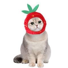 New Pet Funny Hat, Dog and Cat Strawberry Hat, Green Leaf Big Strawberry Headwear, Funny Accessory