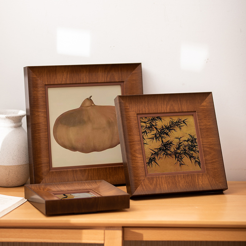 Medieval estilo francés diy pintura marco exterior enmarcado madera sólida pintura al óleo cuelga pared simple gran marco de foto tamaño de mesa de oscilación personalizado
