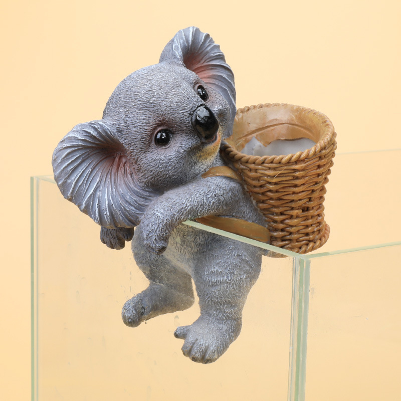 Macetas de jardín, peceras, mochilas, decoraciones de conejos y koalas, mochilas creativas con forma de pecera, adornos para perros, macetas verdes.