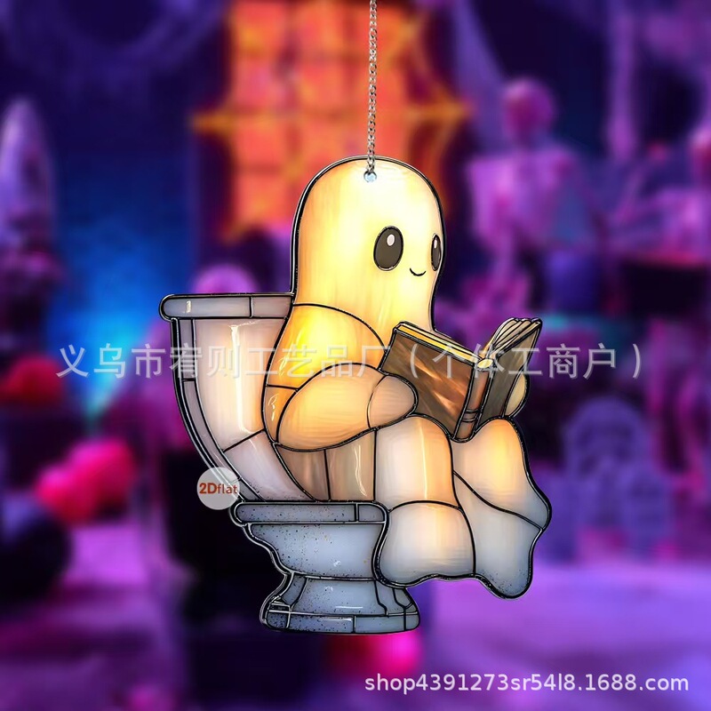 2d万圣节幽灵亚克力窗户悬挂装饰，植物爱好者的礼物  哥特风|undefined