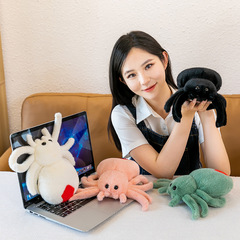 Whimsical Red-tailed Spider Plush Toy Prank Figure Office Stand Gadget Cartoon TV Stand Decor Wholesale