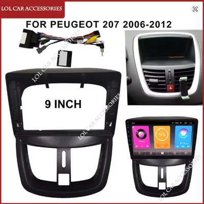 Applicable to 2006-2010 Peugeot 207 Central Control Navigation Panel Android Navigation Versatile Frame Large Screen Frame Panel
