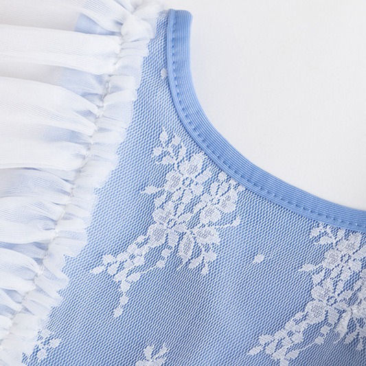 2022 verano nuevo traje de baño para niños traje de baño de una pieza sin respaldo para niñas estilo coreano traje de baño de encaje con volantes traje de baño