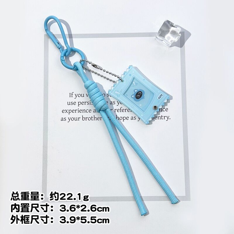 インキャンディー 1.0inch フォトフレームキーホルダーアクリルスライドスター愛好家ビッグヘッドフォトカードバッグ収納ペンダント|undefined
