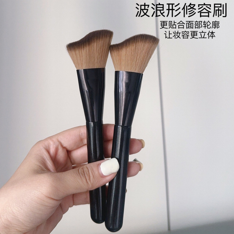 A115 cosmetic brush wavy fit face contour side face oblique three-dimensional shadow brush beginner makeup brush