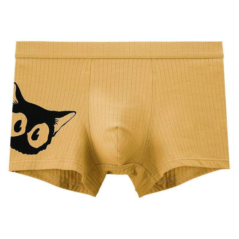 Ropa interior de algodón hombres otoño transpirable boxeadores cabeza entrega de una Pieza Impresa Boxer shorts invierno pantalones cortos de los hombres