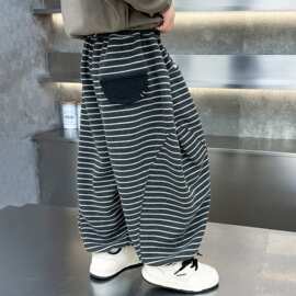 痞帅男童春款裤子2026新款小童春装男宝宝宽松长裤儿童炸街阔腿裤