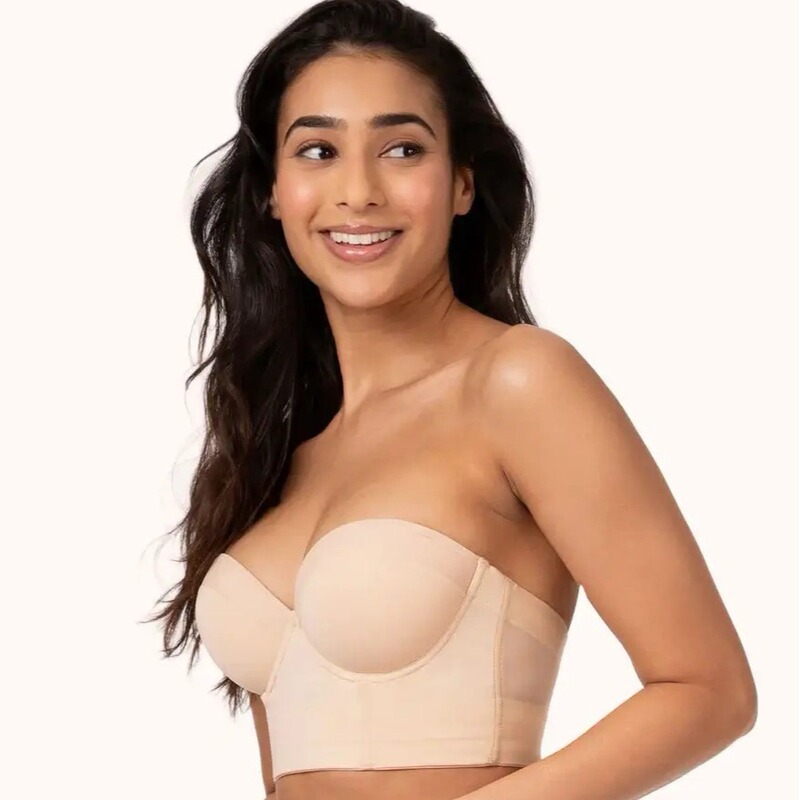 Amazon Independent Station 2023 New Backless Tube Top Low Back Shoulder Bra Large Chest Plus Size Women's Underwear