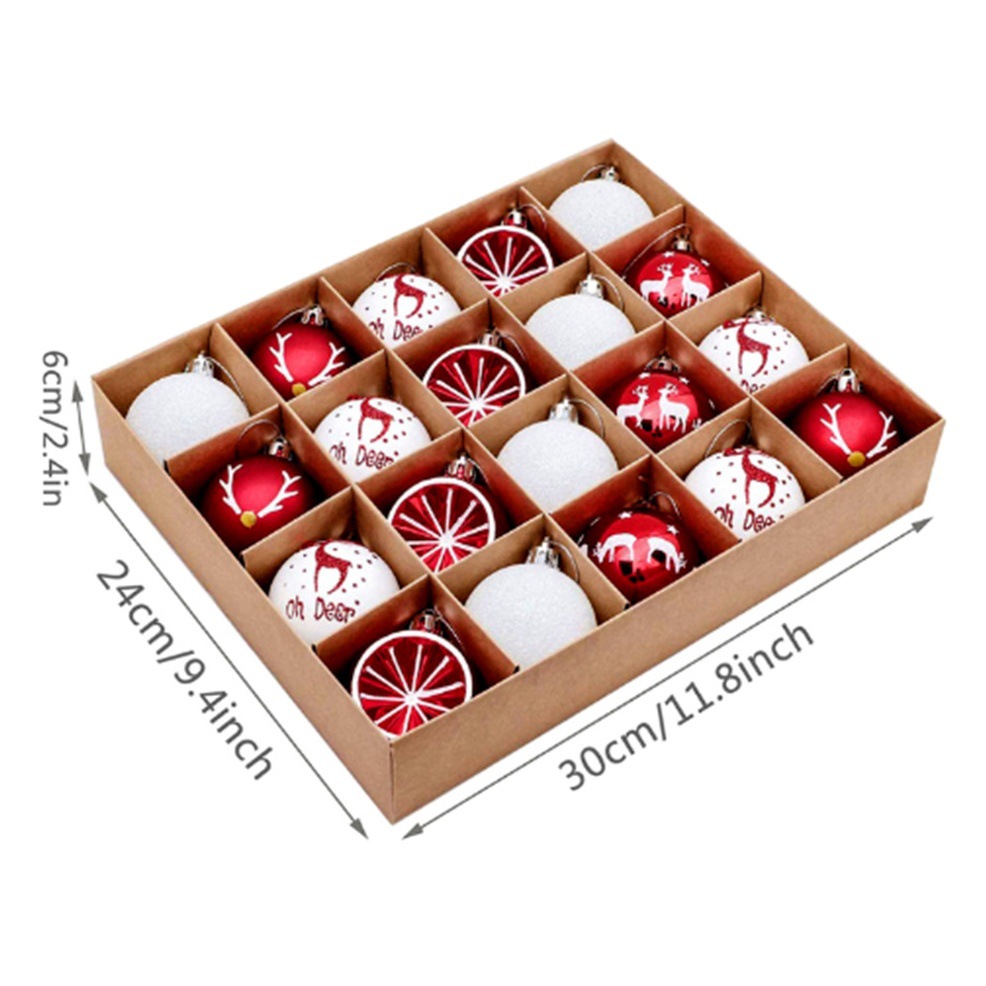Christmas Ball Hand-Painted Balls 6cm 20 Combination Painted Balls Christmas Decorations Christmas Tree Decoration Balls Carton