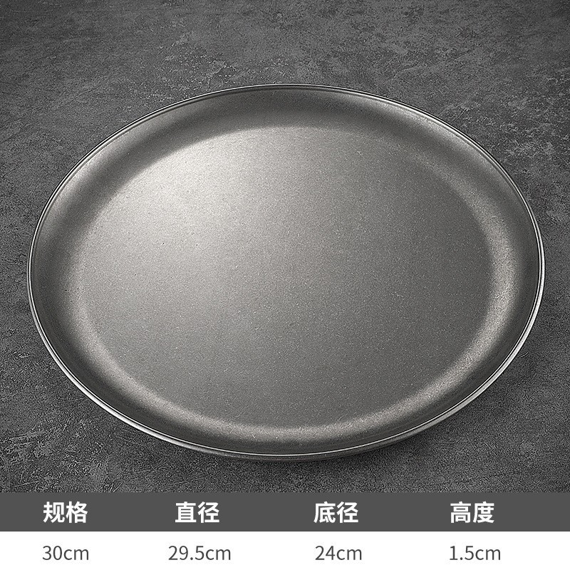 Estilo retro coreano disco de acero inoxidable apenado placa superficial postre pastel plato de hueso bandeja de la tienda de café