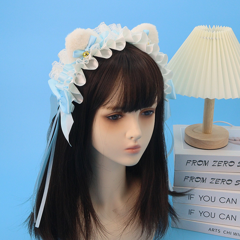 Cosplay de dibujos animados camarera adorable pulsera de encaje collar de ojos pegada de cabello cola zorro adornos de cabello show dress