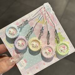かわいいシミュレーションケーキkt猫ストラップマカロン少女バッグペンダントキーホルダーカップルの親友アクセサリープレゼント