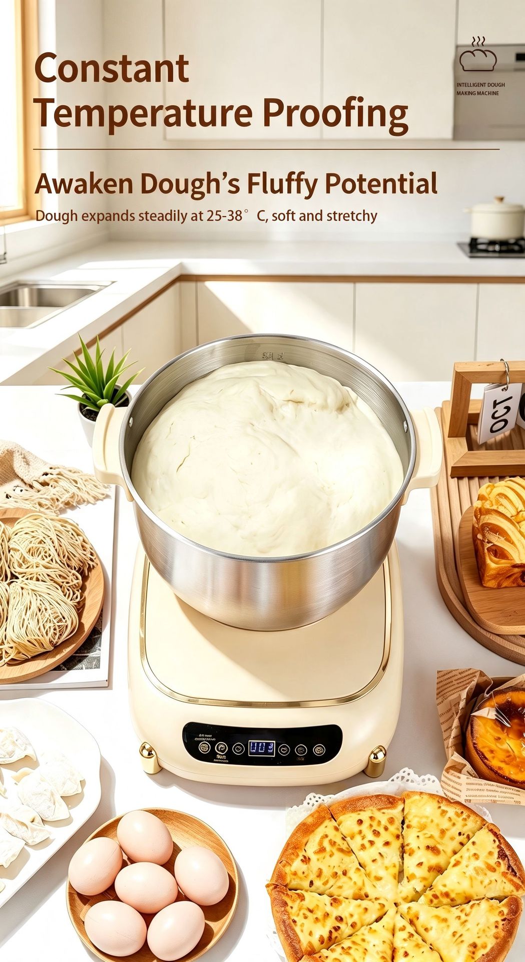 Cross-border Exclusive Dough Mixer Multifunctional Kitchen Machine One-key Dough Mixing Whipping Mixing Home Baking Kneading Machine