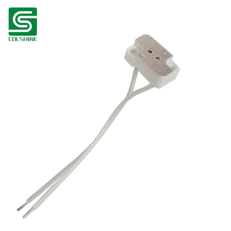 方形MR16/GU5.3卤素灯座带10cm/15cm白色编织线