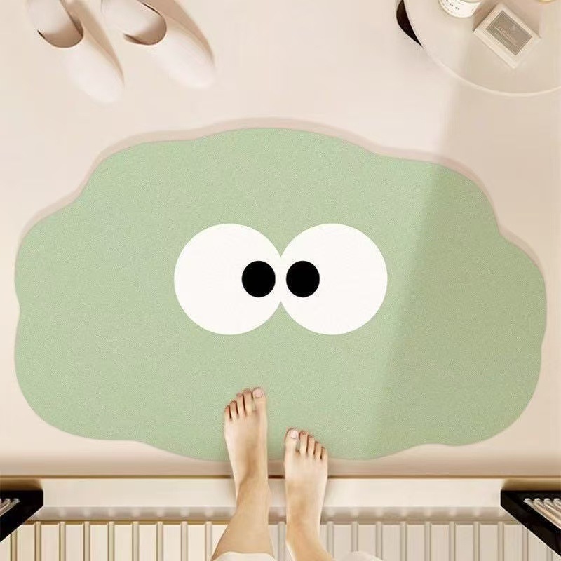 Alfombra absorbente para baño con dibujos animados, alfombra antideslizante de tierra de diatomeas para la entrada del baño, alfombra de secado rápido para el inodoro del hogar, envío gratis